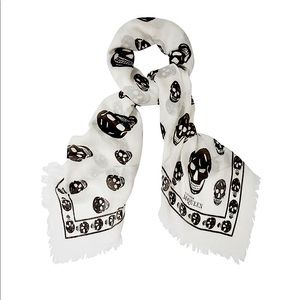 Alexander McQueen Fringed Chiffon Scarf